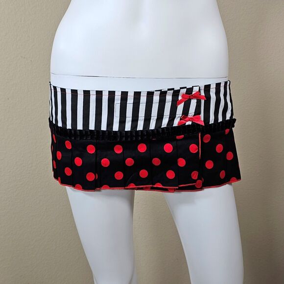 Electric Lingerie Polka Dot Micro Mini Skirt Y2K Dancewear Style, One Size - Picture 7 of 9
